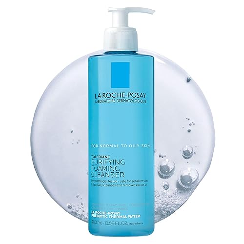 La Roche-Posay Toleriane Purifying Foaming Facial Cleanser, Niacinamide + Ceramides + Prebiotic Thermal Water, Oil Free Face Wash For Oily Skin, Pore Cleanser Safe For Sensitive Skin, Soap Free - 13.52 Fl Oz (Bottle)