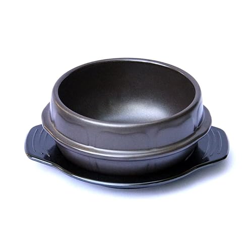 Crazy Korean Cooking Korean Stone Bowl (Dolsot), Sizzling Hot Pot for Bibimbap and Soup - Premium Ceramic (Medium - No Lid) - Medium - No Lid | 40 fl oz