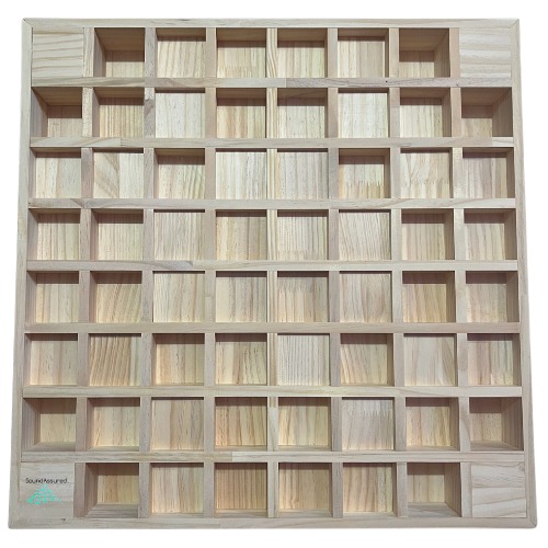 Pine Wood Acoustic Diffuser - Wooden Acoustic Diffusion Panel For Sound Scattering - 2D QRD - Small