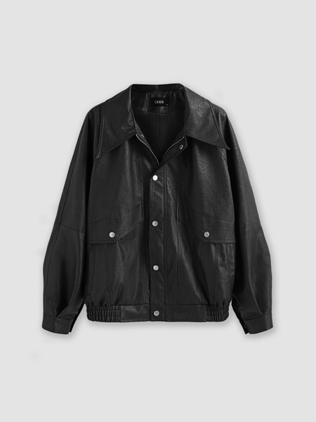 Cider | Faux Leather Zipper Jacket