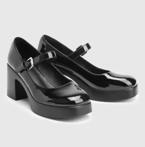 Cider | Basic Chunky Heeled Single Band Mary Jane Shoes