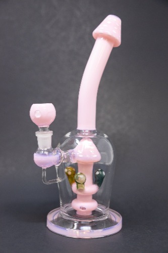 10" Pink Mushroom Shower Bend Bong | Default Title