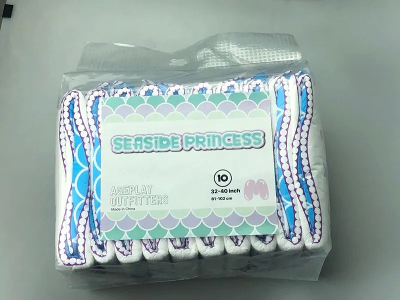 10-Pack Seaside Princess Adult Diapers ABDL
