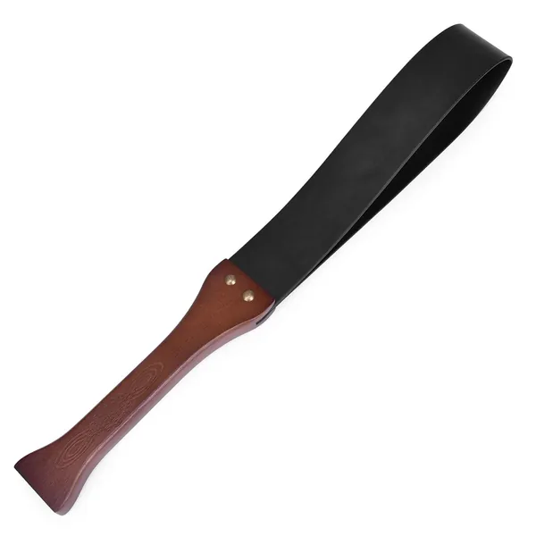 BDSM Leather Spanking Paddle with Anti-Slip Wooden Handle Couple Flirting Sexual Abuse Sex Toys Sex Factory