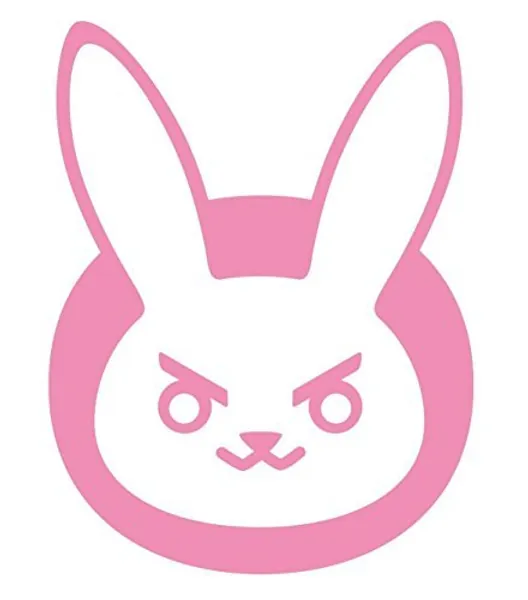 D-VA Bunny Logo Vinyl Stickers Symbol 5.5" Decorative DIE Cut Decal for Cars Tablets LAPTOPS Skateboard - Pink Color