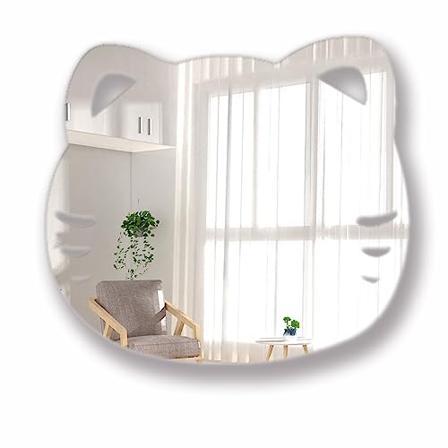 Aooyaoo Teen Girl Room Decor Mirror Wall Sticker Cute Aesthetic Bedroom Decor Self Adhesive Mirrors Wall Decor Acrylic Mirror Wall Decorations for Living Room Bedroom Home Bathroom Decor - 28.8cm