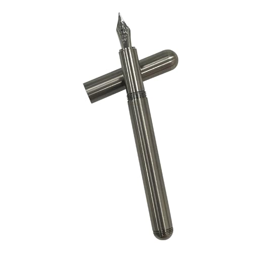 Husiwugear Titanium Fountain Pen: Refillable Fountain Pen with Converter Fine Nib EDC Fountain Pens for Writing