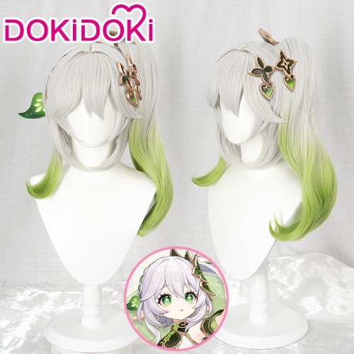 【Gradient Ver】【Ready For Ship】DokiDoki Game Genshin Impact Sumeru Cosplay Kusanari Cosplay Wig Nahida Silver Green | Nahida Gradient Ver