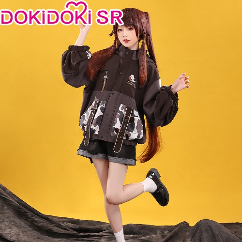 【Ready For Ship】DokiDoki-SR Game Genshin Impact Hutao Cosplay Costume Doujin Coat Hu Tao Casual Wear Halloween | M