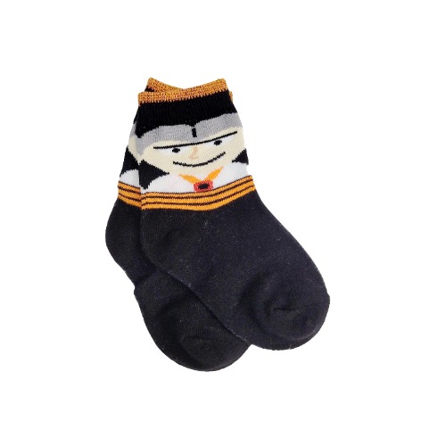 Spooky Halloween Kids Socks (Ages 1-2) - Non-Skid and (Ages 3-5, 5-7)) - Dracula / Ages (3-5)