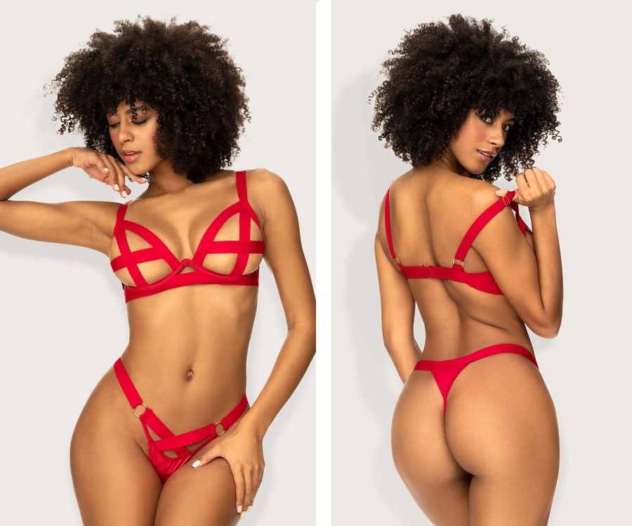 Mapale Two Piece Lingerie Set Color Red - S/M / Red