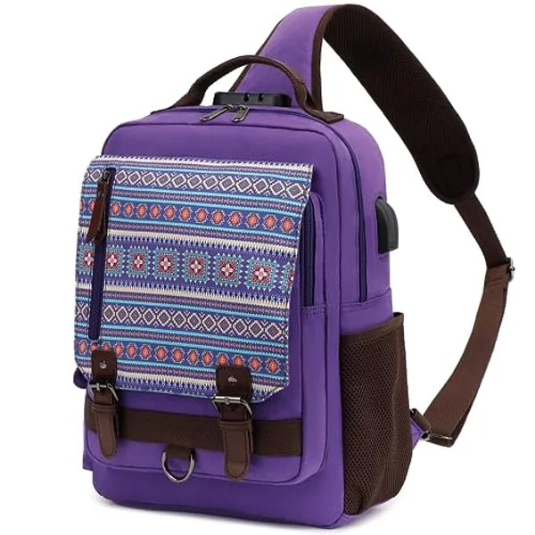 Leaper Retro Crossbody Bag Sling Bag Canvas Messenger Bag for Men Women Shoulder Bag Crossbody Handbags Satchel Travel Bag