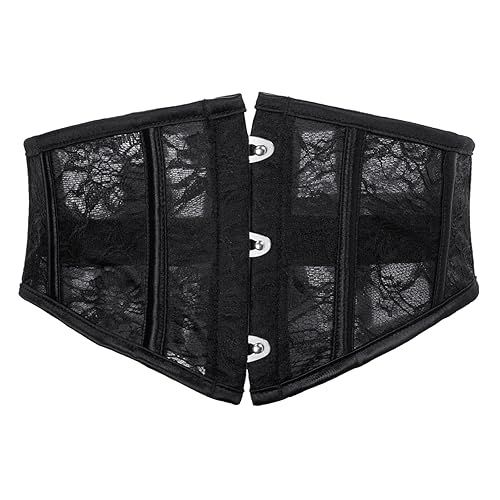 Scarlet Darkness Corset Belt for Women Renaissance Corset Lace Up Waist Belt Wide Waistband for Halloween - Black - 16