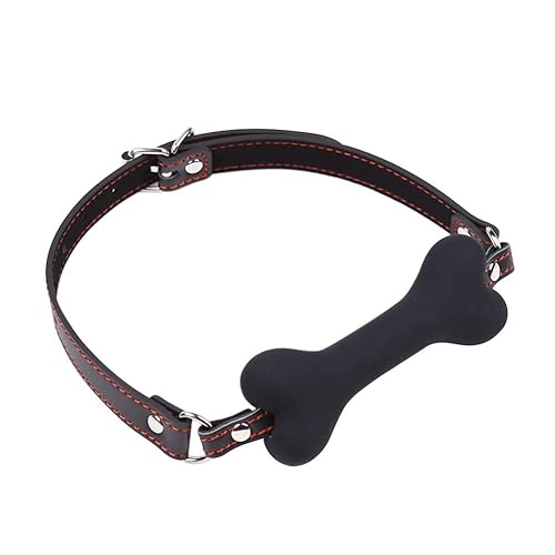 Dog Bone Mouth Gag Black Pet Bone Bite Ball Gag Bondage Silicone Restraint Slave SM Game for Lover Couple