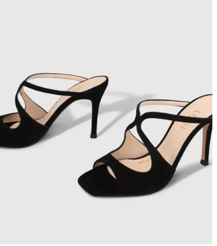 Black open heels