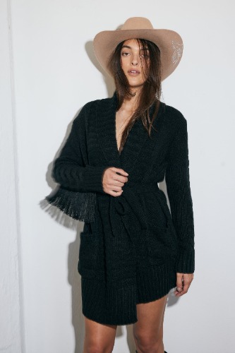 MIDI RODEO ROBE IN BLACK | XS/S