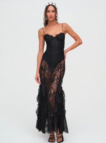 Shirley Lace Maxi Dress — Black