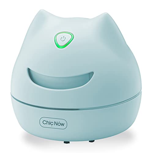 Chic Now Desktop Vacuum Cleaner, Upgraded Mini Desk Vacuum with USB Charging and Cleaning Brush, High Efficiency Detachable Table Vacuum Cleaner Design for Cleaning Crumbs, Eraser Residue Etc - Blue