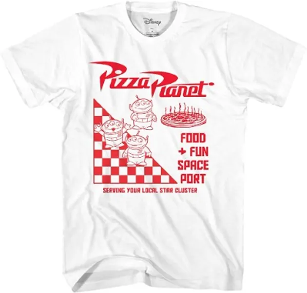 Disney Pixar Toy Story Pizza Planet Logo Disneyland World Funny Humor Adult Tee Graphic T-Shirt for Men Tshirt