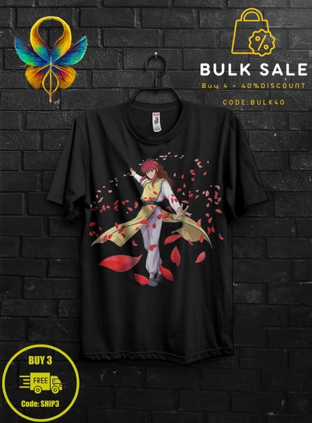 Kurama Yu Yu Hakusho T-Shirt Anime Gift For Him,Suzaku Tshirt For Botan,Hiei Appareal,Yusuke Tee For Yukina,Kazuma Kuwabara Shirt For Yomi