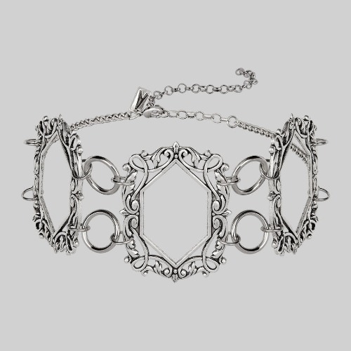 SANSA. Vampesque Gothic Caged Choker - Silver | Silver