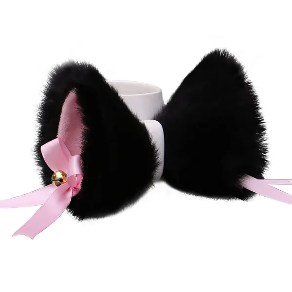 BUTITNOW Cat Ears Hair Clip with Bell Cosplay Girl Plush Furry Fox Ear Hair Clip Hairband for Halloween Costume Cosplay Party