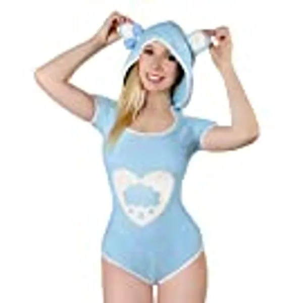 Littleforbig Cotton Romper Onesie Pajamas Bodysuit – Teddy Bear Onesie Blue