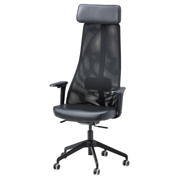 JÄRVFJÄLLET Office chair with armrests - Glose black