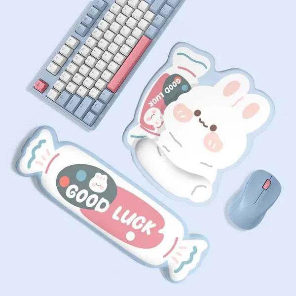 The Candy Bunny Mouse Pad & Keyboard Wrist Rest
