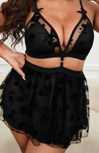 Plus Butterfly Appliques Floral Mesh Backless Cami Nightdress | SHEIN USA