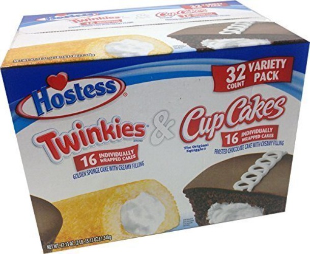 Hostess Twinkies & Cupcakes (16 Twinkies & 16 Cupcakes), Individually Wrapped, 32 Total - Twinkies - 32 Piece Set