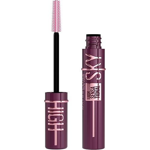 Maybelline Lash Sensational Sky High Mascara Makeup, Volumizing, Lengthening, Defining, Curling, Multiplying, Buildable, Washable Formula, Burgundy Haze, 1 Count - BURGUNDY HAZE - 0.24 Fl Oz (Pack of 1)