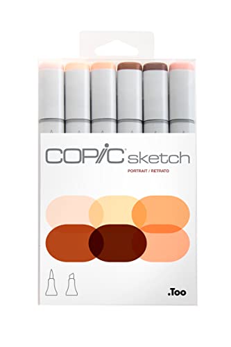 Copic Sketch, Alcohol Markers, 6pc Set, Portrait - Portrait - Marker Set