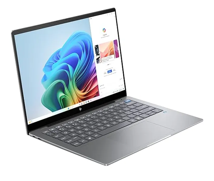 HP OmniBook X 14'' AI PC | Copilot+ PC | Qualcomm Snapdragon® X Elite | 45 TOPS AI dedicated NPU | 16GB RAM | 1TB SSD | Up to 26hrs battery | Touchscreen Display | Win 11 | Poly Studio | 14-fe0000sa