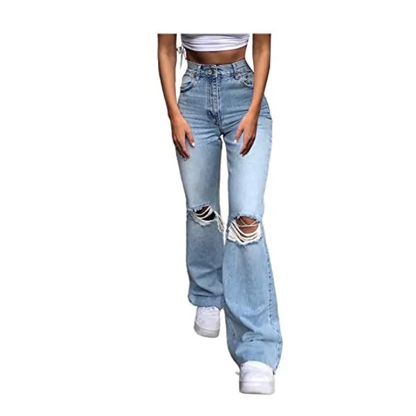 
                            MASZONE Y2K Jeans for Women Stretch Skinny Ripped High Waisted Jeans Flare Leg Bell Bottom Denim Pants Trousers
                        