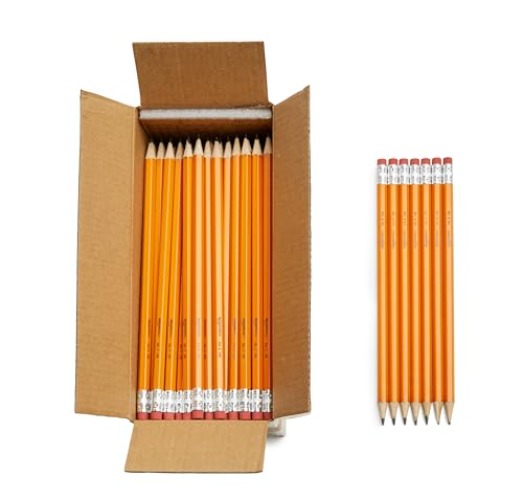 Amazon Basics Woodcased #2 Pencils, Pre-sharpened, HB Lead Bulk Box, 150 Count, Yellow - 150 Count (Pack of 1) - pre-sharpened