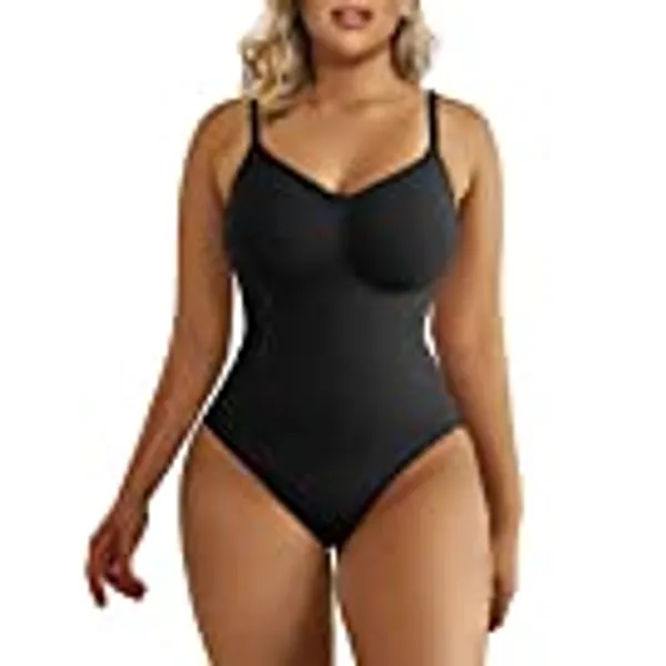 SHAPERX Bodysuit for Women Tummy Control Shapewear Seamless Sculpting Thong Body Shaper