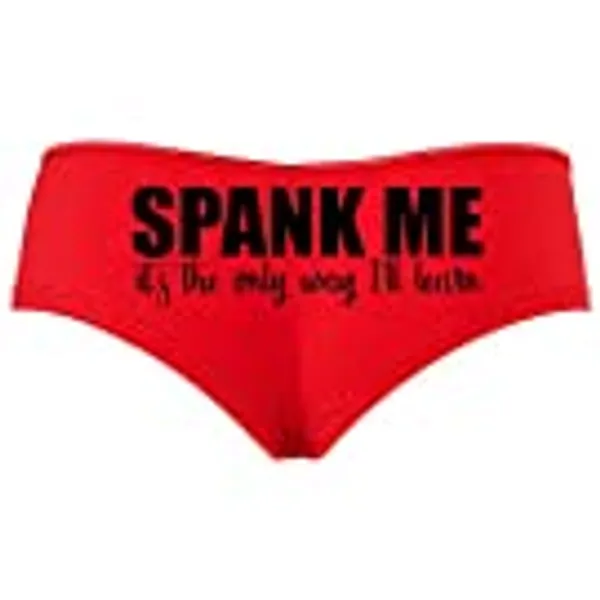 Knaughty Knickers Spank Me Its The Only Way I Will Learn I'll Red Boyshort BDSM