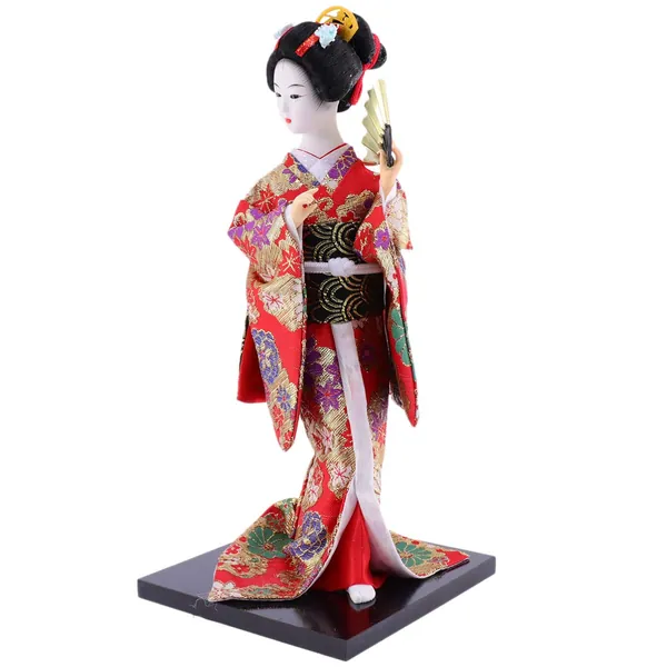 CLISPEED Regalo Giapponese della Decorazione della Figurina da Collezione della Geisha Asiatica della Bambola del Kimono del Geisha Giapponese