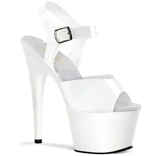 7 Inch Ankle Strap Patent Heel Sandal