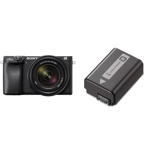 Sony NP-FW50 Batterie rechargeable + Alpha 6400 Appareil Photo Numérique Hybride APS-C + Objectif Zoom E 18-135mm (ILCE6400) - Kit avec objectif 18-135 mm - + Batterie