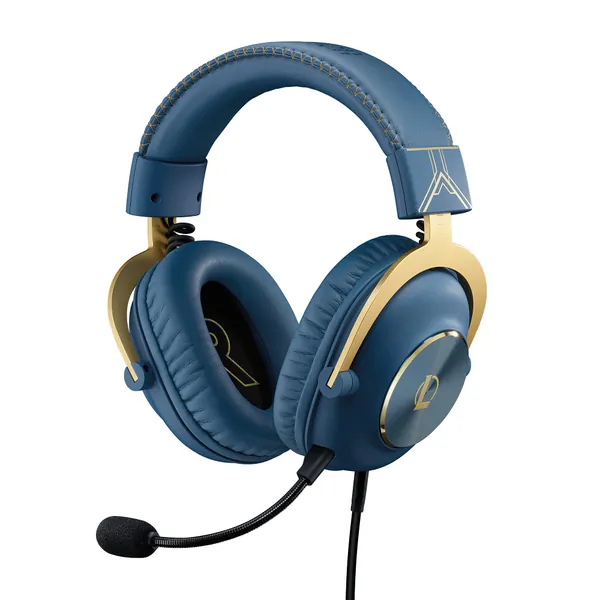 Logitech G PRO X Gaming Headset - Blue VO!CE, Detachable Microphone, Comfortable Memory Foam Ear Pads, DTS Headphone 7.1 and 50 mm PRO G Drivers, Official League of Legends Edition - Pro X Wired - League of Legends Headset Only