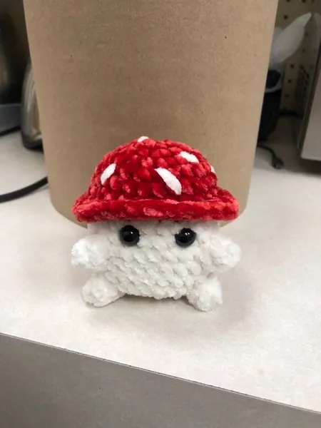 Handmade Crochet Amigurumi Mini Chunky Mushroom Boi | Stuffed Plush Plushie Plushy | Anxiety pet, Desk pet, Stress ball