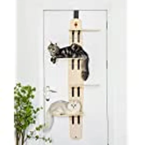 Cat Climber Multi-Level Door Hanging Cat Tower, Large Design - 4 Tier Hanging Cat Condo Door Cat Tree，67.3 Inches