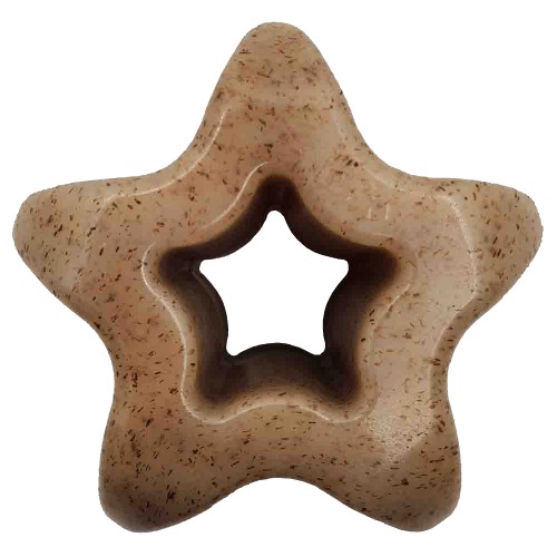 Star Durable Nylon Dog Chew and Enrichment Toy - Nylon Star Chew Toy - Brown