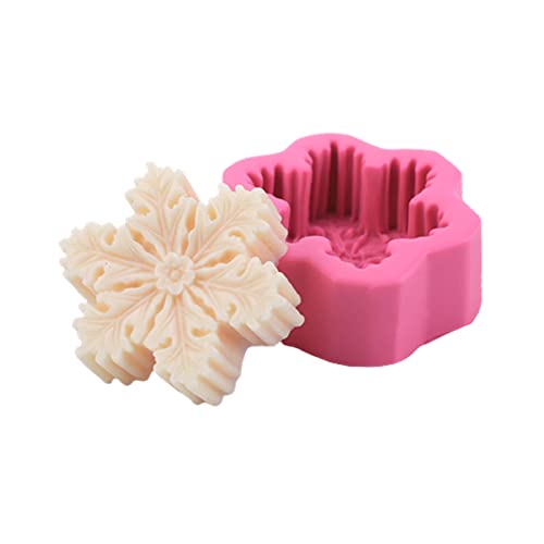 Snowflake Candle Molds, Christmas Snowflake Shaped Silicone Moulds Soap Candy Chocolate Fondant Molds Cake Decorating Tools - Snowflake