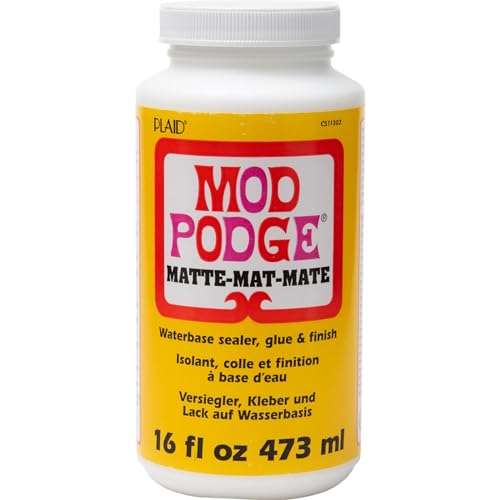 Mod Podge Matte Waterbase Sealer, Glue and Finish - 16 oz - 16 oz - Matte - Single