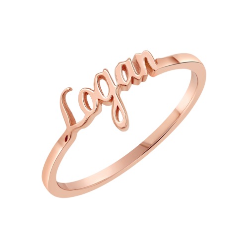 Custom Name Ring | 14K Rose Gold / 9