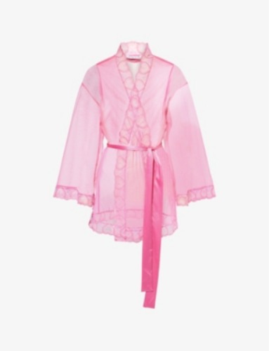 Mariana Embroidered Sheer Woven Robe