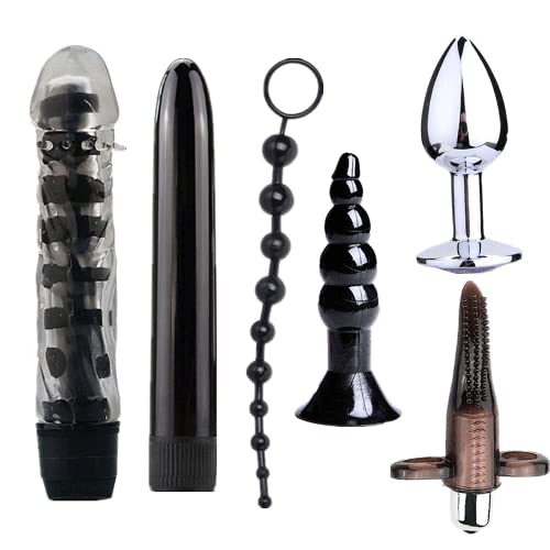 Beginner Set Anales Plug Toys Beginner Start Set Anales Toys Women Trainer Kit Silicone Massager Waterproof Soft Silicone Toys for Body Massage Relaxation, Stress Relief Massage Equipmen (Black) - Black